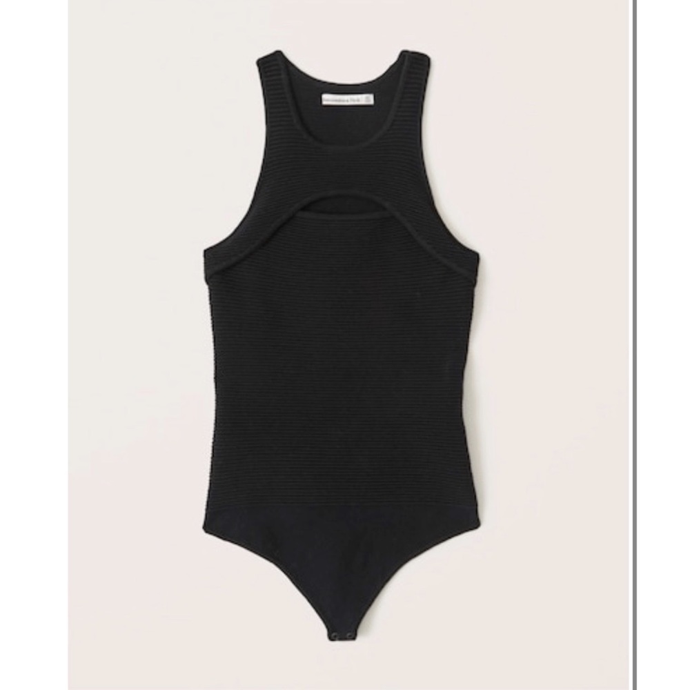 Abercrombie & Fitch Sweater Cutout Bodysuit Black Size M